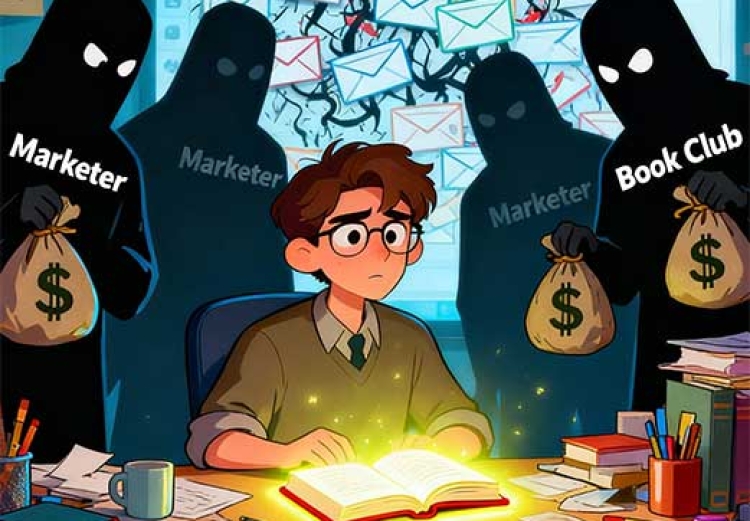 Author surrounded by Marketers and Book Clubs