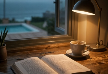 Writing Desk with open book